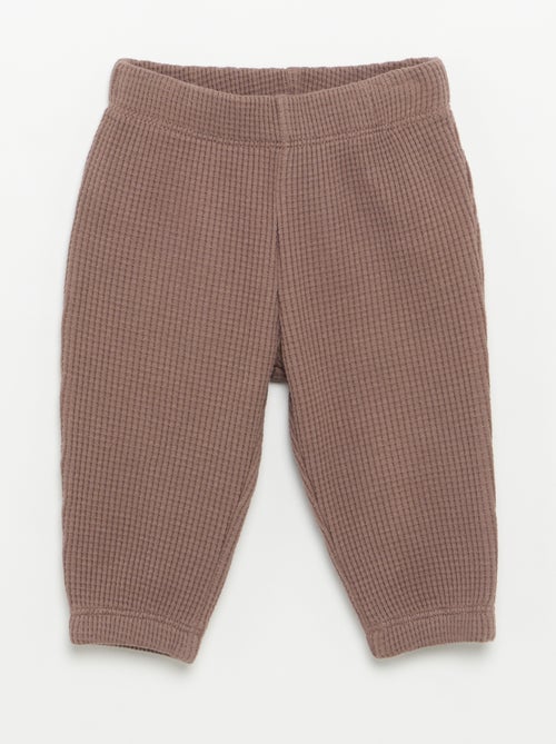 Conjunto de jogging em tecido waffle - 2 peças - Kiabi