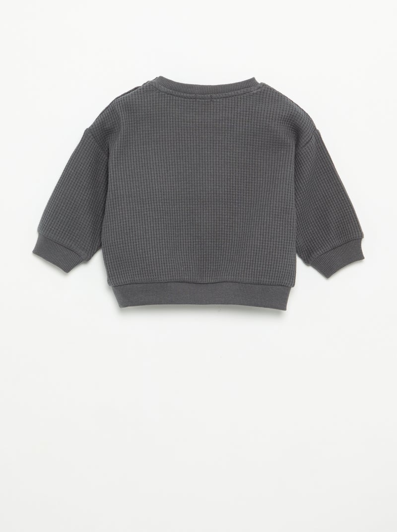 Conjunto de jogging em tecido waffle - 2 peças Cinza - Kiabi