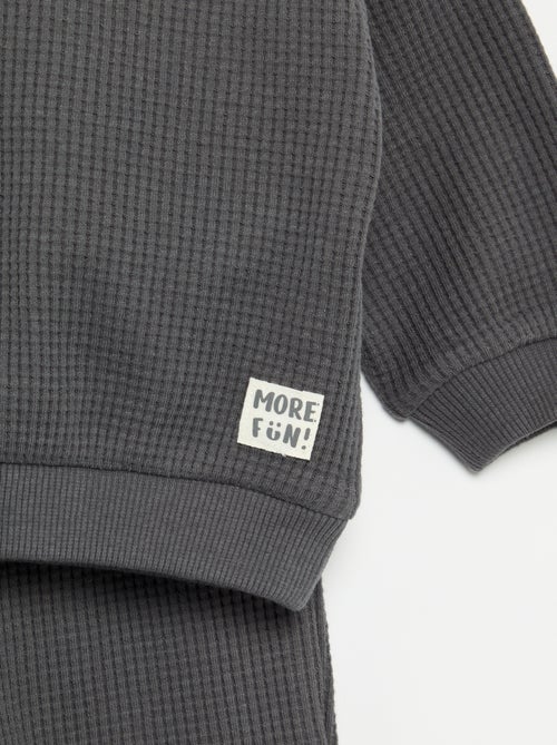 Conjunto de jogging em tecido waffle - 2 peças - Kiabi