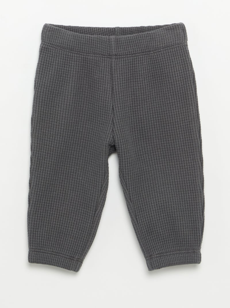 Conjunto de jogging em tecido waffle - 2 peças Cinza - Kiabi
