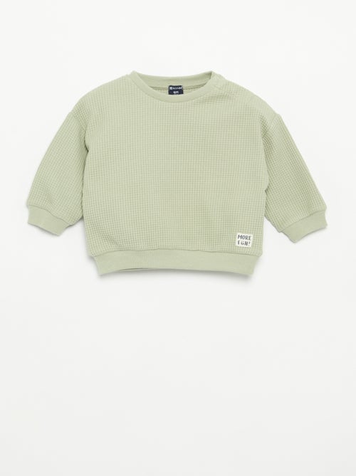 Conjunto de jogging em tecido waffle - 2 peças - Kiabi