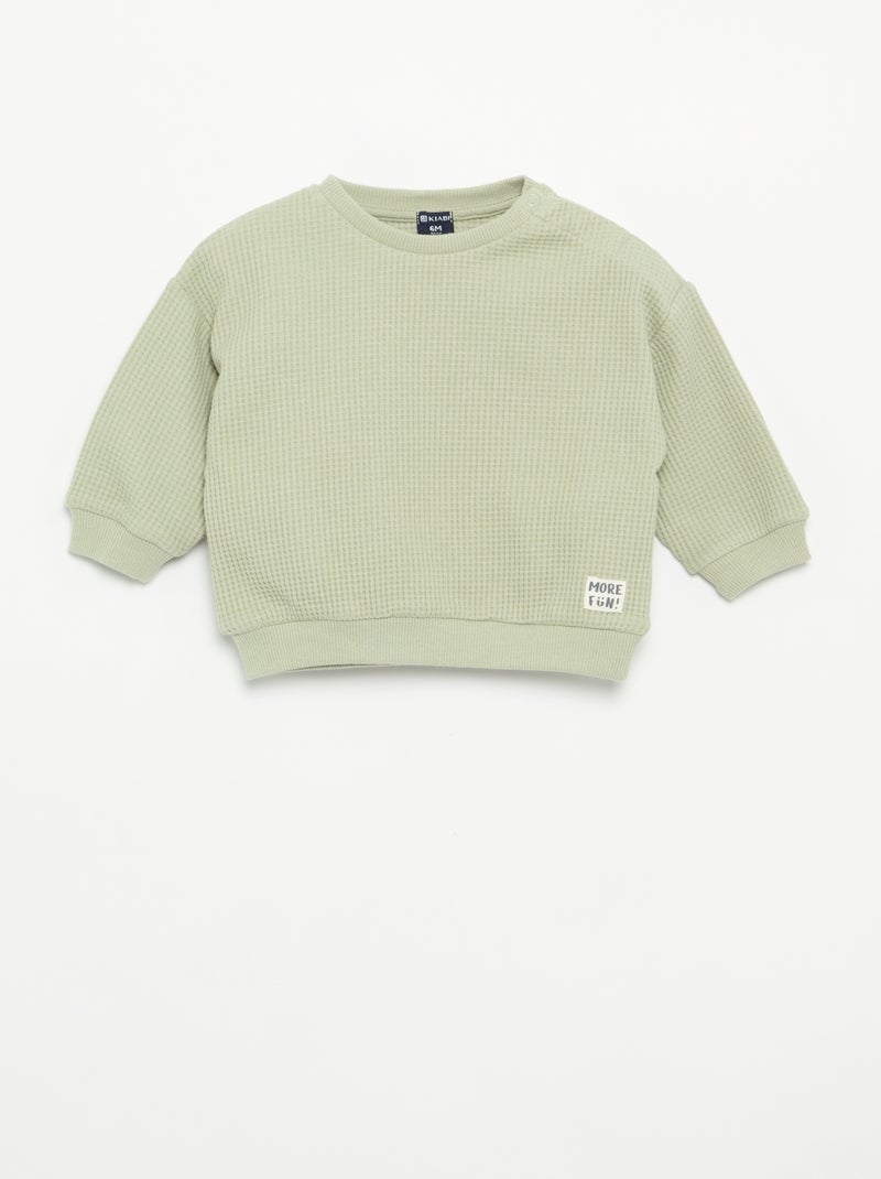 Conjunto de jogging em tecido waffle - 2 peças Verde - Kiabi