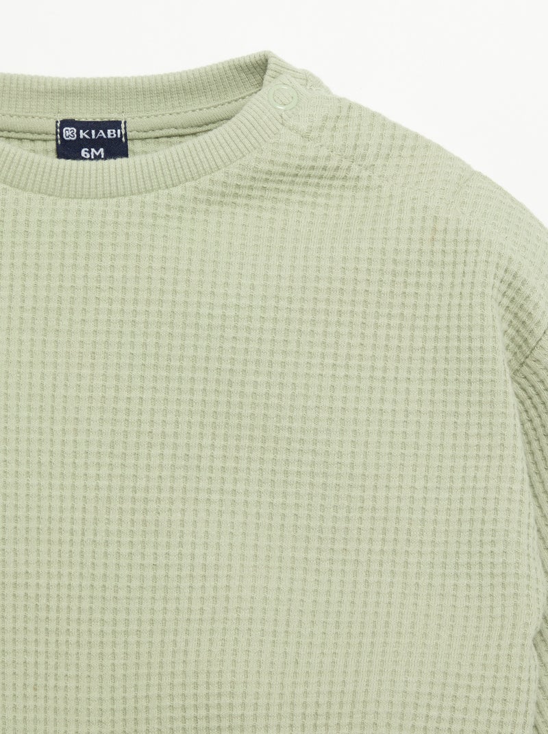 Conjunto de jogging em tecido waffle - 2 peças Verde - Kiabi