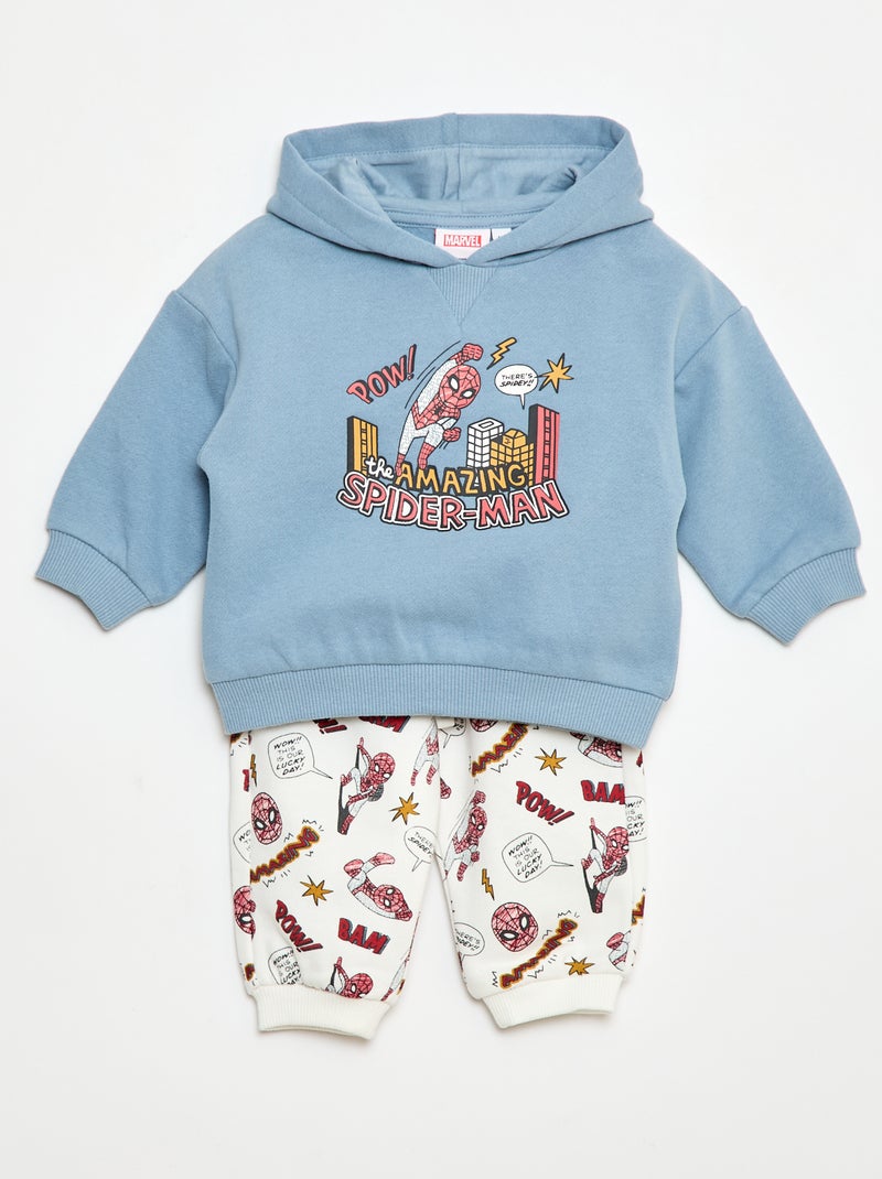 Conjunto de jogging 'Marvel' sweat com capuz + calças - 2 peças Azul - Kiabi