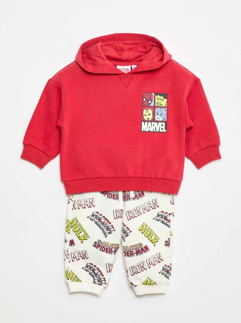 Conjunto de jogging 'Marvel' sweat com capuz + calças - 2 peças Vermelho - Kiabi