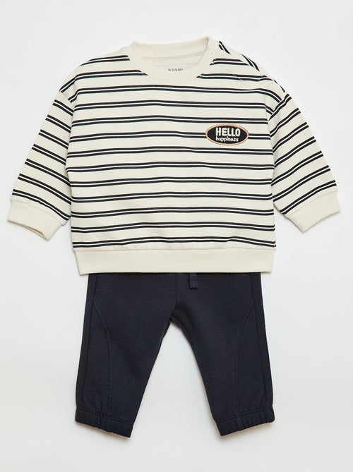 Conjunto de jogging sweat + calças - 2 peças - Kiabi