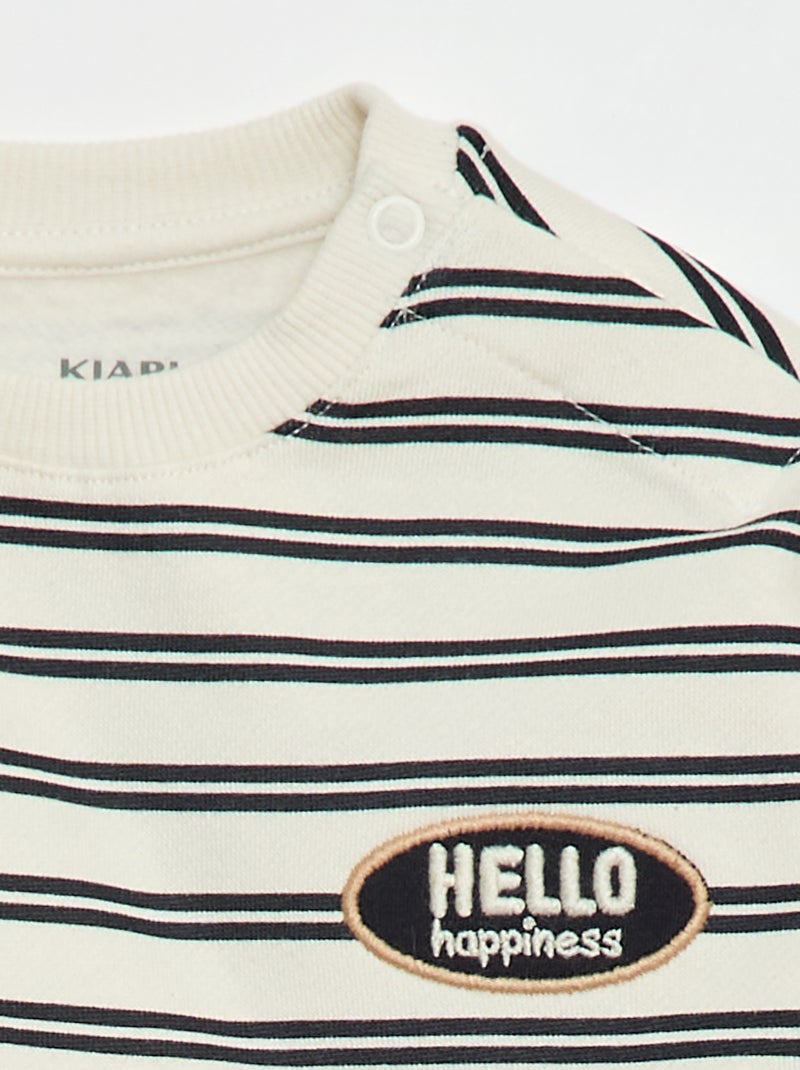 Conjunto de jogging sweat + calças - 2 peças Branco - Kiabi