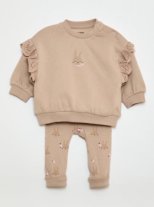 Conjunto de jogging sweat com folho + calças - 2 peças - Kiabi