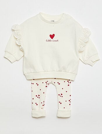 Conjunto de jogging sweatshirt com folho + calças - 2 peças