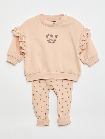 Conjunto de jogging sweat com folho + calças - 2 peças