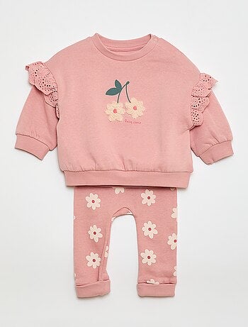 Conjunto de jogging sweatshirt com folho + calças - 2 peças