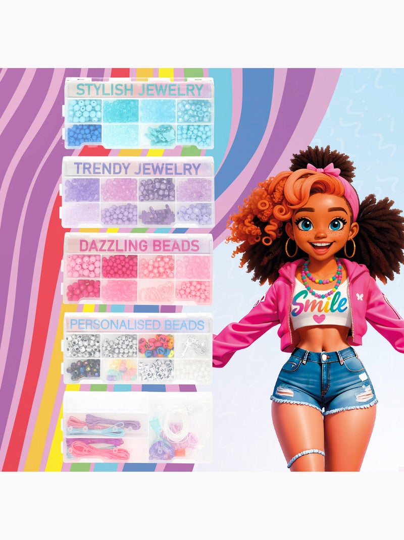 Conjunto de joias criativas com miçangas coloridas e acessórios beauty love N/D - Kiabi