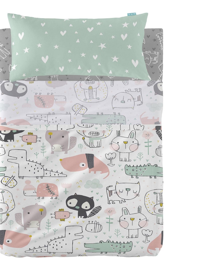 Conjunto de lençóis 2 peças Best buddies "Happyfriday" Multicolorido - Kiabi