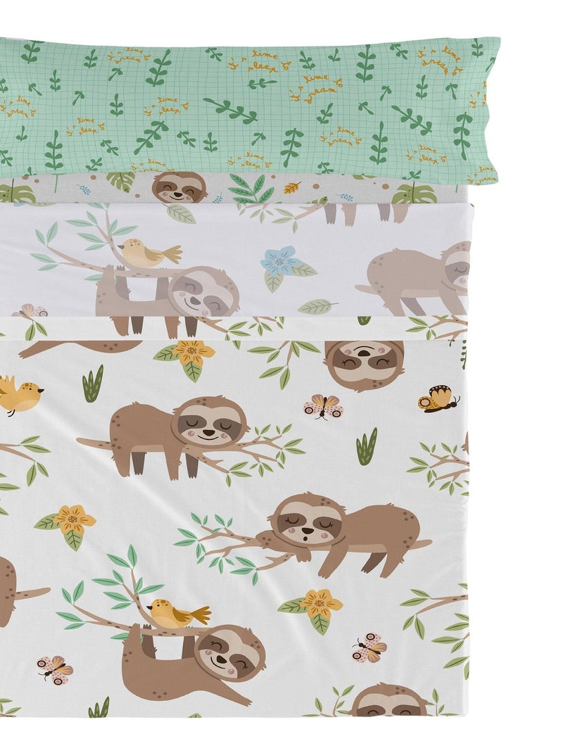Conjunto de lençóis 2 peças Happy sloth "Happyfriday" Multicolorido - Kiabi