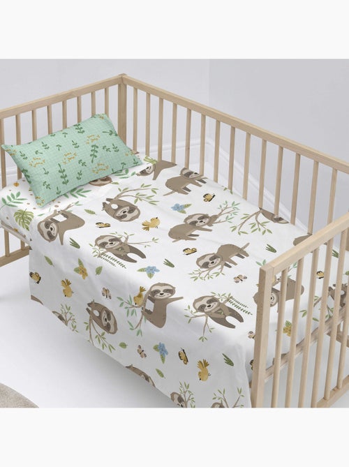 Conjunto de lençóis 2 peças Happy sloth "Happyfriday" - Kiabi Conjunto de lençóis 2 peças Happy sloth "Happyfriday" - Kiabi