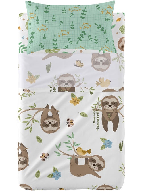Conjunto de lençóis 2 peças Happy sloth "Happyfriday" - Kiabi Conjunto de lençóis 2 peças Happy sloth "Happyfriday" - Kiabi