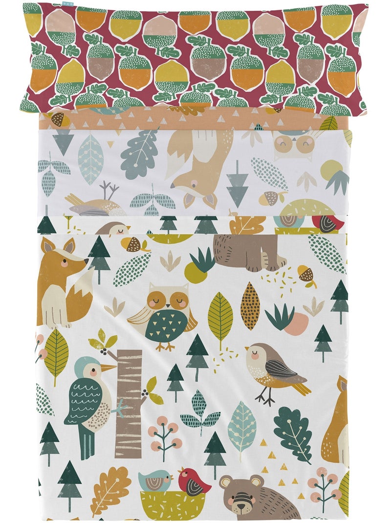 Conjunto de lençóis 2 peças Harvestwood "Happyfriday" Multicolorido - Kiabi