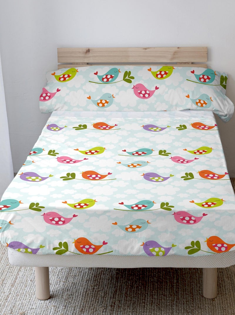 Conjunto de lençóis 2 peças Little birds "Happyfriday" Multicolorido - Kiabi