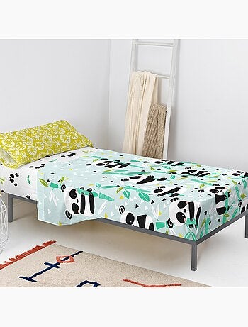 Conjunto de lençóis 2 peças Panda garden blue "Happyfriday