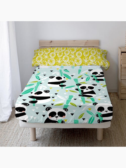 Conjunto de lençóis 2 peças Panda garden blue "Happyfriday" - Kiabi Conjunto de lençóis 2 peças Panda garden blue "Happyfriday" - Kiabi