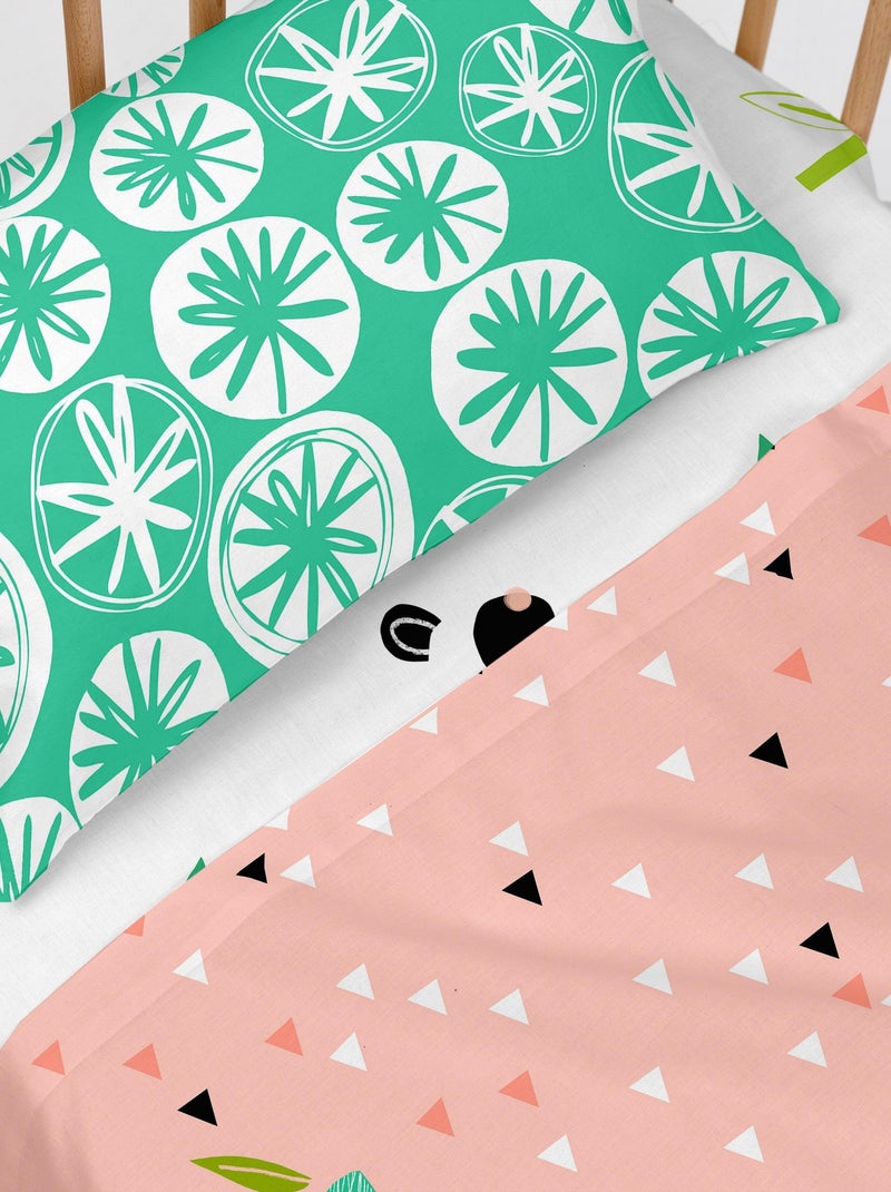 Conjunto de lençóis 2 peças Panda garden "Happyfriday" Rosa - Kiabi