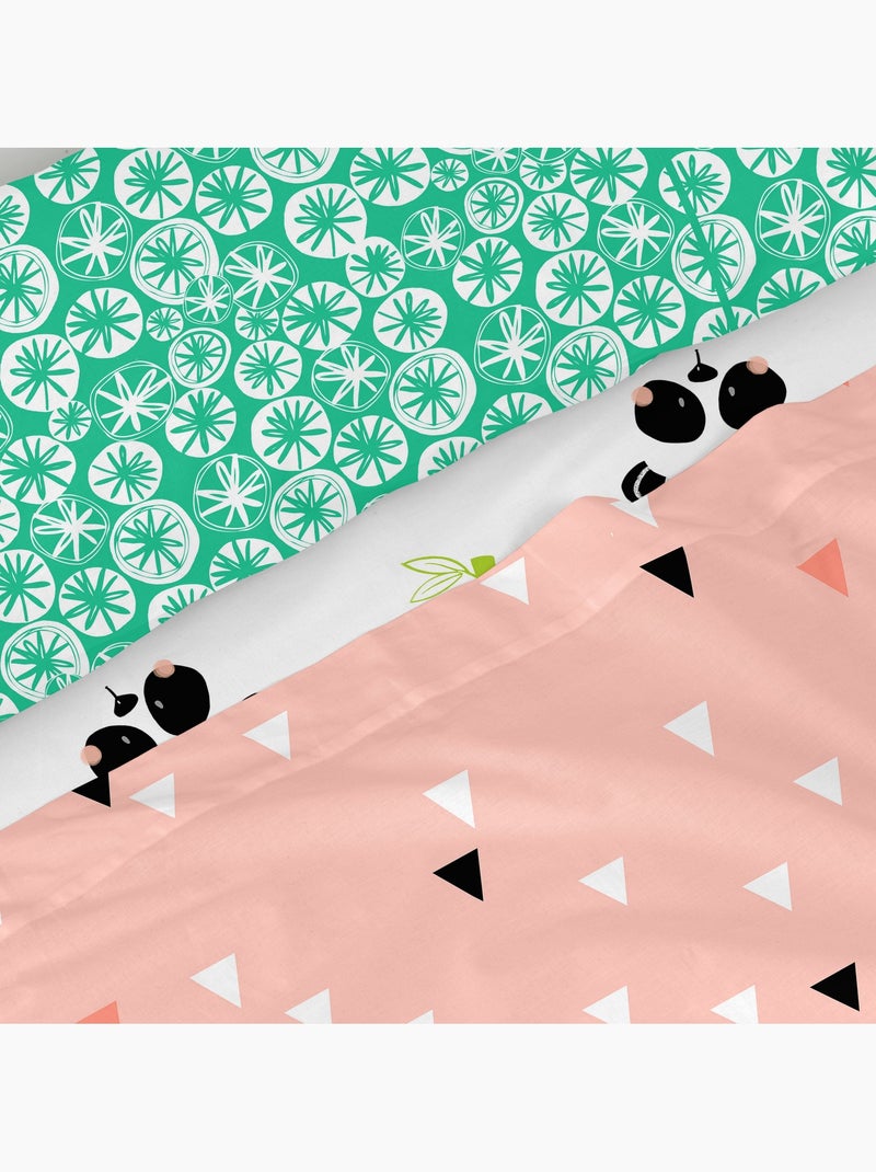 Conjunto de lençóis 2 peças Panda garden "Happyfriday" Rosa - Kiabi