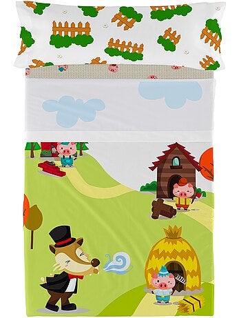 Conjunto de lençóis 2 peças Piggys "Happyfriday