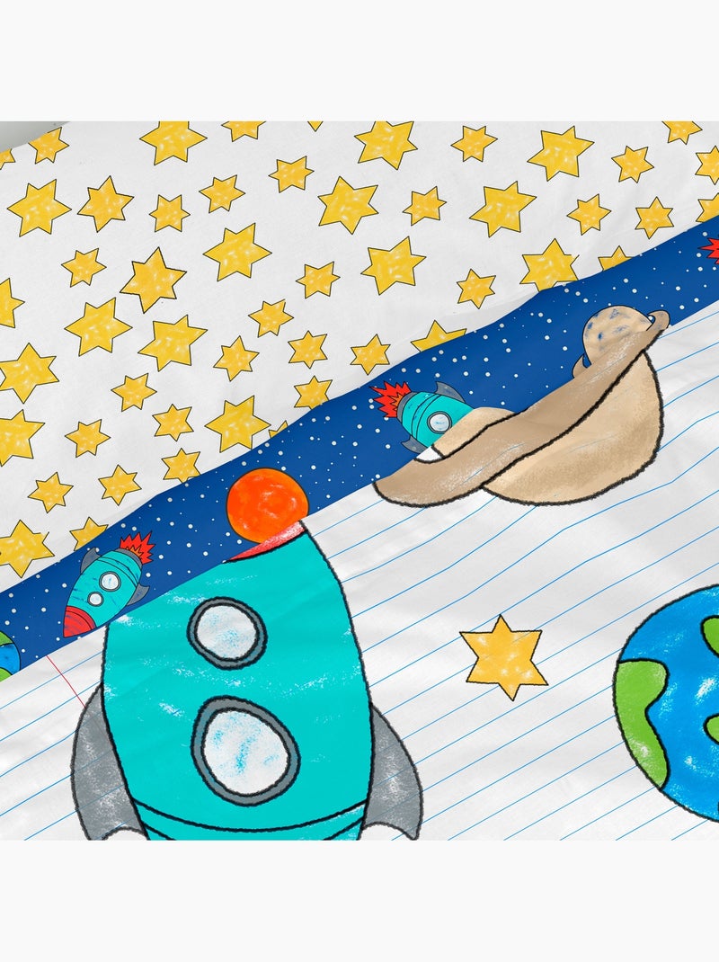 Conjunto de lençóis 2 peças Space rocket "Happyfriday" Multicolorido - Kiabi
