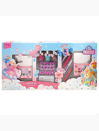 Conjunto de maquiagem infantil pequena princesa com acessórios colorbaby