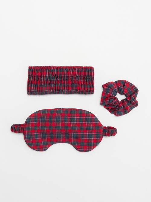 Conjunto de máscara de dormir + elástico de cabelo + fita para a cabeça - Kiabi Conjunto de máscara de dormir + elástico de cabelo + fita para a cabeça - Kiabi