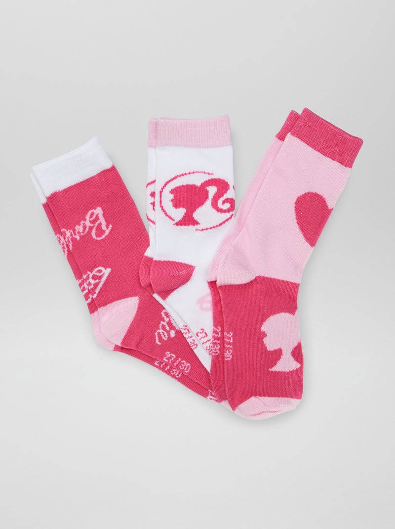 Conjunto de meias 'Barbie' - 3 pares ROSA - Kiabi