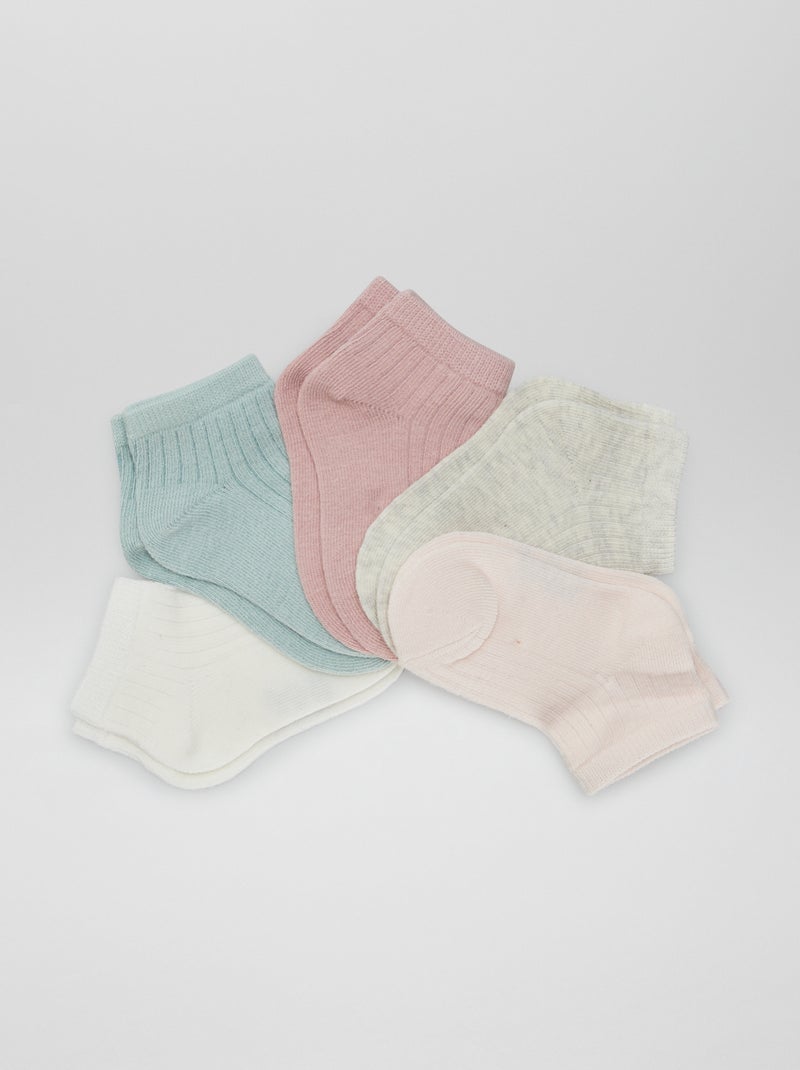 Conjunto de meias invisíveis - 5 pares ROSA - Kiabi