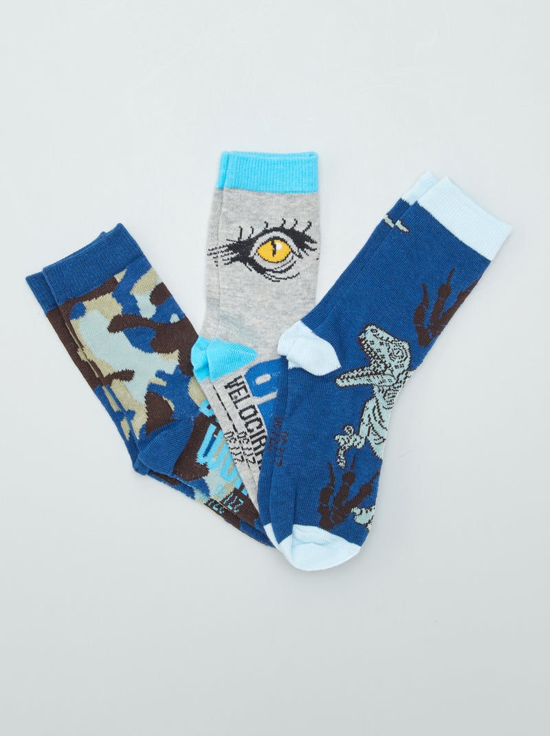 Conjunto de meias 'Mundo Jurássico' AZUL - Kiabi