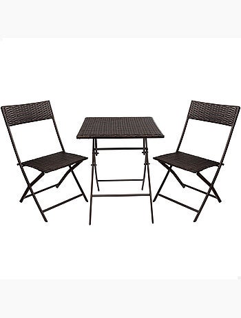 Conjunto de mesa e cadeiras de terraço dobrável de vime aktive