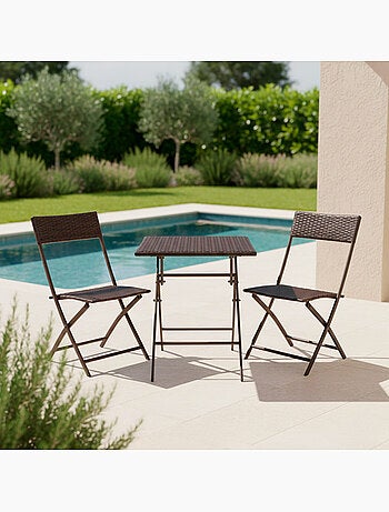 Conjunto de mesa e cadeiras de terraço dobrável de vime aktive