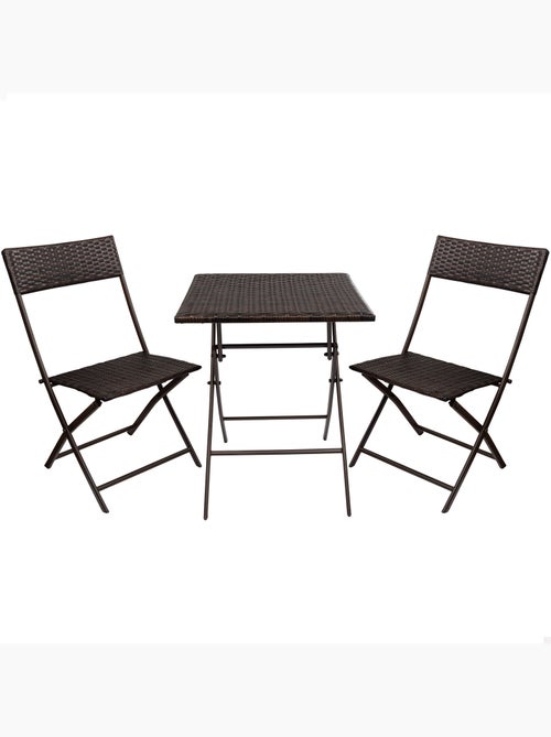 Conjunto de mesa e cadeiras de terraço dobrável de vime aktive - Kiabi Conjunto de mesa e cadeiras de terraço dobrável de vime aktive - Kiabi