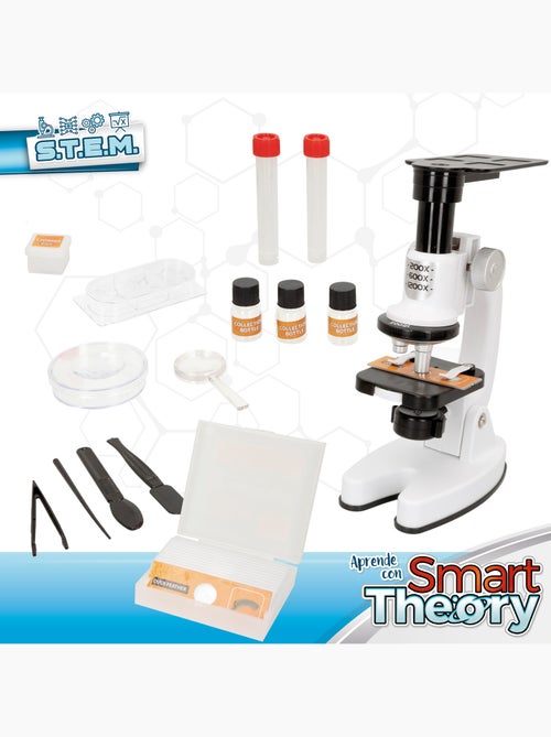 Conjunto de microscópio de brinquedo com luz led e suporte para telemóvel smart theory - Kiabi Conjunto de microscópio de brinquedo com luz led e suporte para telemóvel smart theory - Kiabi