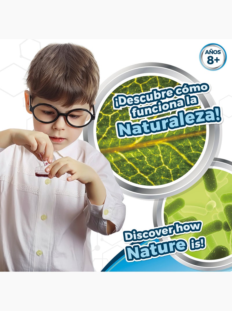 Conjunto de microscópio de brinquedo com luz led e suporte para telemóvel smart theory N/D - Kiabi
