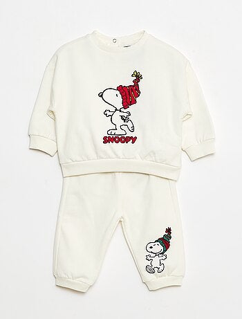 Conjunto de moletom sweat + calça 'Snoopy' - 2 peças