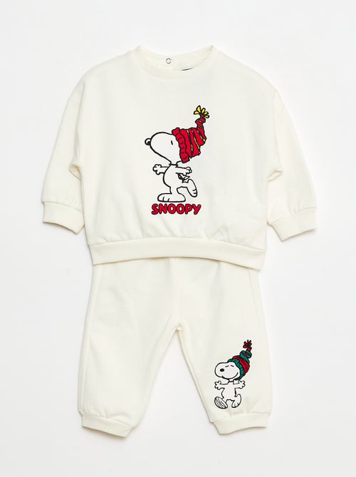 Conjunto de moletom blusão + calça 'Snoopy' - 2 peças - Kiabi
