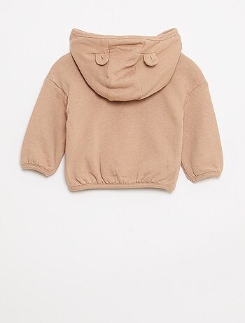 Conjunto de moletom com capuz e zíper + calça - 2 peças