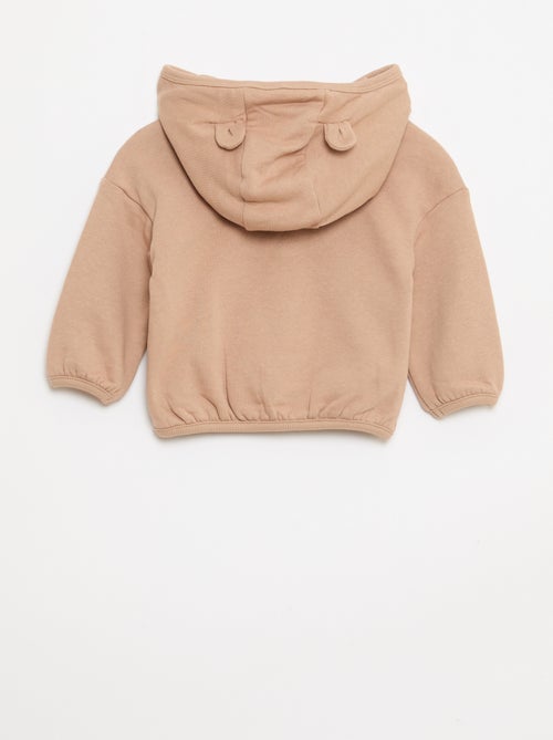 Conjunto de moletom com capuz e zíper + calça - 2 peças - Kiabi