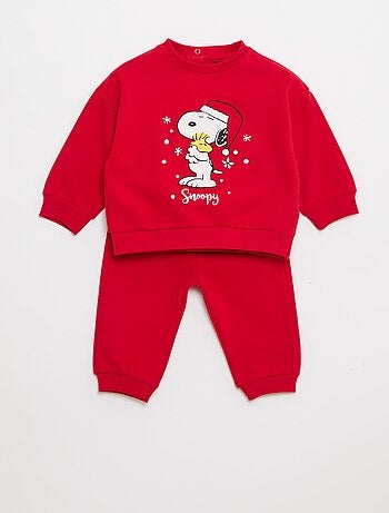 Conjunto de moletom sweat + calça 'Snoopy' - 2 peças