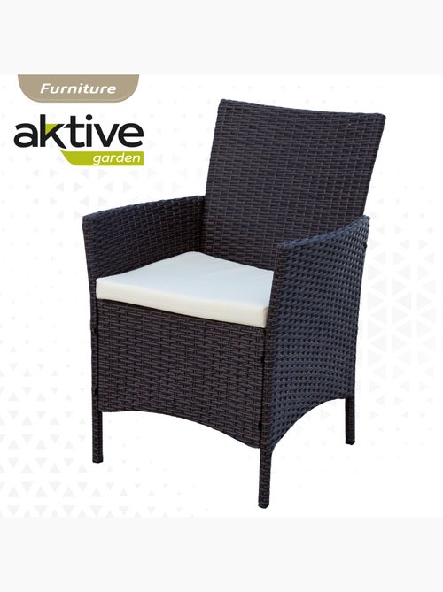 Conjunto de móveis de pátio com cadeiras de vime e mesa aktive - Kiabi Conjunto de móveis de pátio com cadeiras de vime e mesa aktive - Kiabi