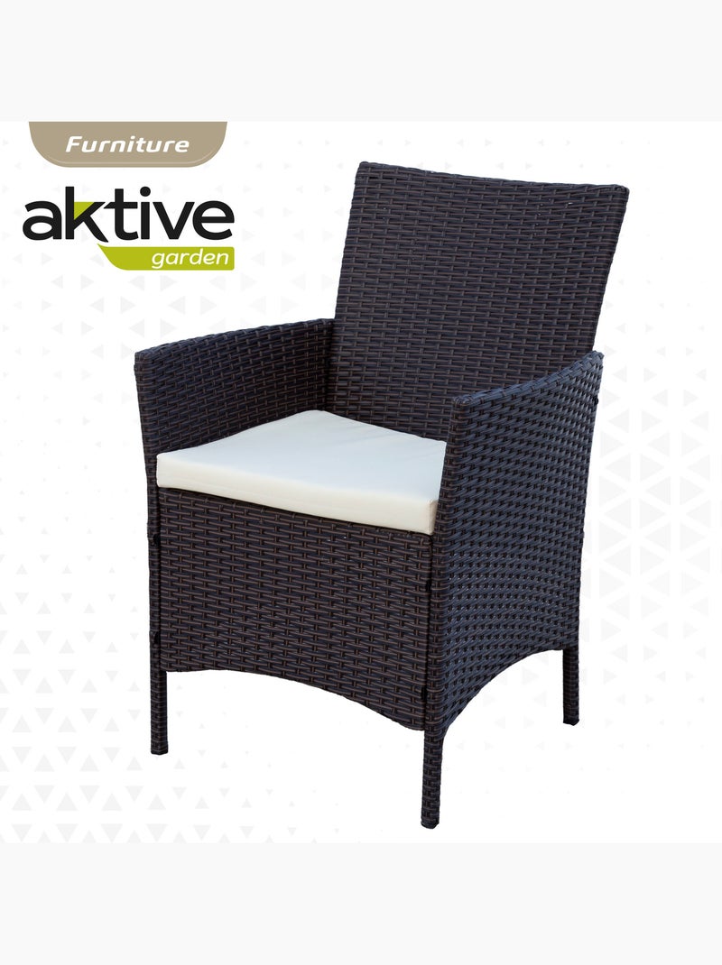 Conjunto de móveis de pátio com cadeiras de vime e mesa aktive Marrom/ Marrom - Kiabi