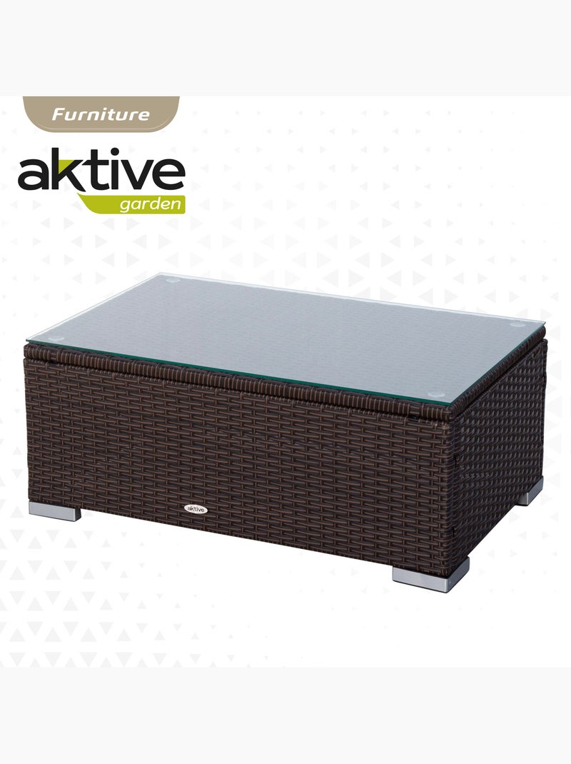 Conjunto de móveis de pátio com poltronas de vime, sofá e mesa de centro aktive Marrom/ Marrom - Kiabi