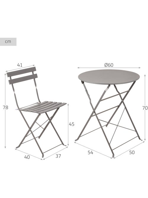 Conjunto de móveis para pátio 60x70 cm cinza - Kiabi Conjunto de móveis para pátio 60x70 cm cinza - Kiabi