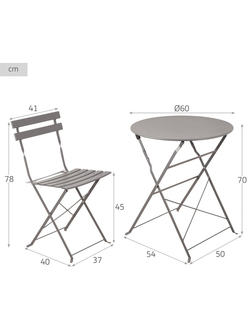 Conjunto de móveis para pátio 60x70 cm cinza Cinza - Kiabi
