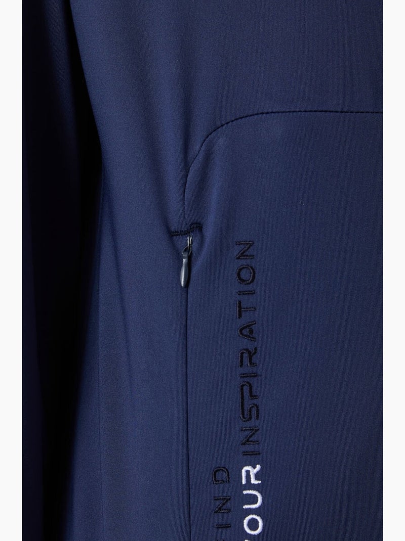 Conjunto de mulher com sweatshirt com capuz e fecho de correr e calças tommy Azul-marinho - Kiabi