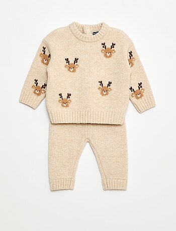 Conjunto de Natal Camisola + leggings em malha animada